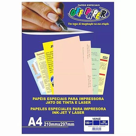 Papel Vergê Salmão A4 180g - Off Paper