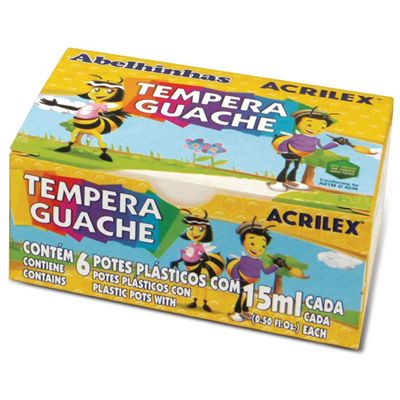 Tinta Guache 15ml 6 Cores - Acrilex