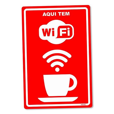 Placa Decorativa Aqui Tem Wi-Fi - Beek