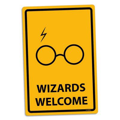 Placa Decorativa Wizards Welcome - Beek