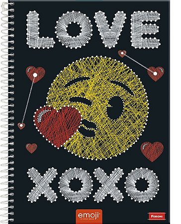 Caderno  Emoji Love 1M - Foroni