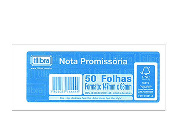 Nota Promissória Mini 50 Folhas - Tilibra