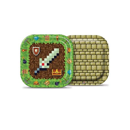 Prato Descartavel Mini Pixels -Junco