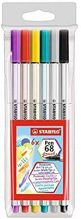 Kit caneta pen 68 Brush c/ 06-Stabilo