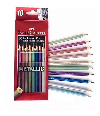Lápis De Cor Ecolápis Cor Metallic 10 Cores - Faber Castell
