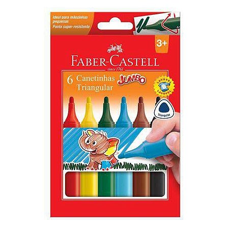 Canetinha Triangular Jumbo 6 Cores - Faber-Castell