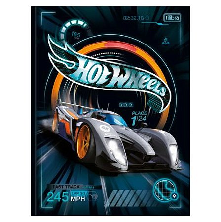 Caderno Brochura Hot Wheels 80 Folhas - Tilibra