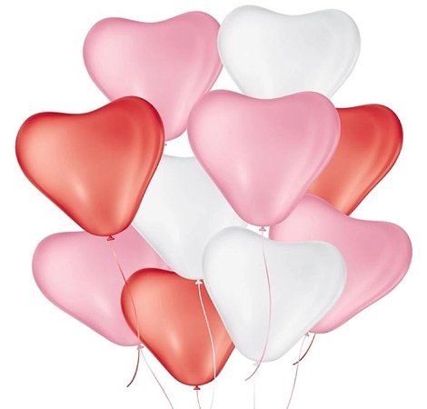 Balão Sortidos Liso Coração N° 11 - São Roque
