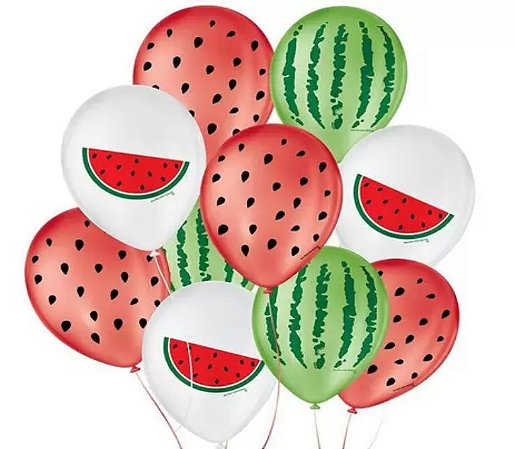 Balão 9 Com 25 Sortidos Melancia - São Roque