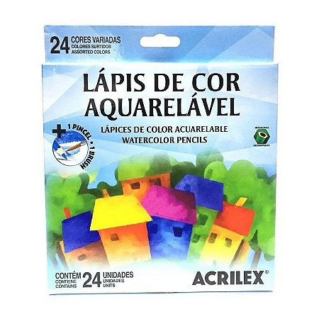 Lápis De Cor Aquarelável 24 Cores - Acrilex