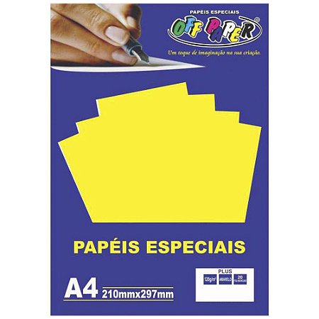 Papel Plus Amarelo A4 180g - Off Paper