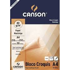 Bloco Croquis Manteiga A4 50 fls 40g- Canson
