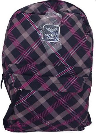 Mochila Juvenil Xadrez Rosa - Santino