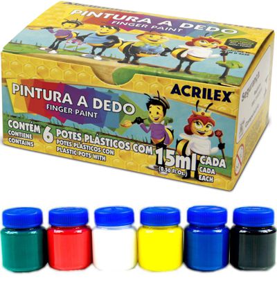 Pintura A Dedo 6 Cores 15ml - Acrilex