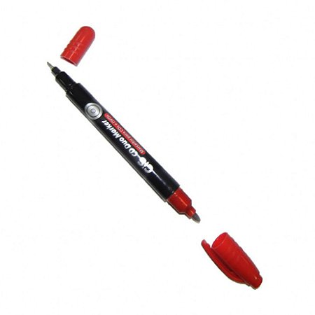 Marcador Permanente Cd/Dvd Duo Marker Vermelho - Cis