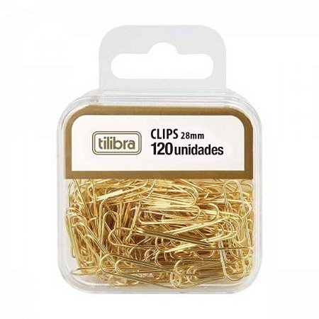 Clips 28mm Dourado Bl/120 - Tilibra