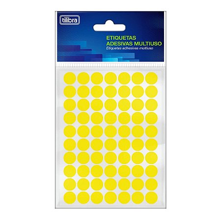 Etiqueta Multiuso 13mm Amarelo Fluorescente 6 Folhas 420 Unidades -Tilibra