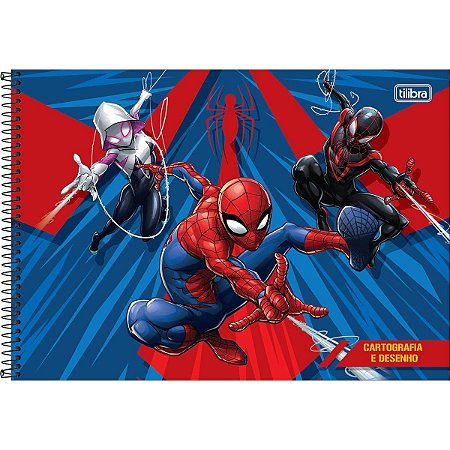 Caderno Cartografia e Desenho 80 Folhas Spider Man-Tilibra