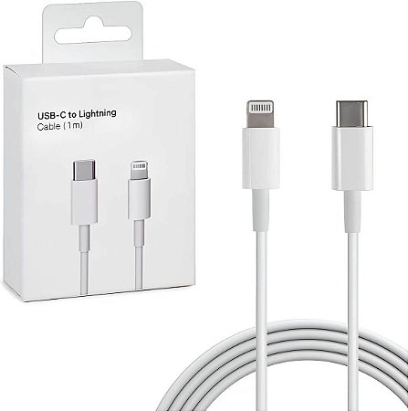 Cabo Carregador e Dados USB-C Tipo C x Lightning para Iphone 1 Metro