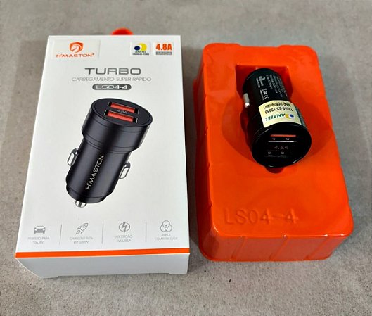 Carregador Veicular 2 Entradas Usb Hmaston 4.8A Com Anatel