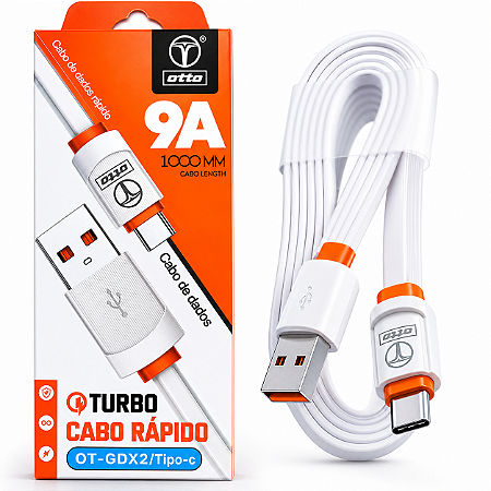 Cabo Turbo 9A OTTO Silicone Tipo C Carregamento Rapido Turbo Power
