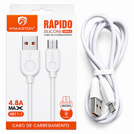 Cabo V8 Usb Dados Carregador Rápido Turbo Hmaston 1m 4.8A
