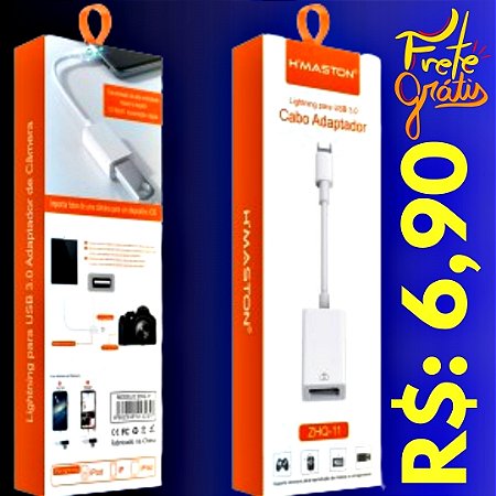 Cabo Hmaston Otg Para iPhone iPad Pendrive Teclado 3.0