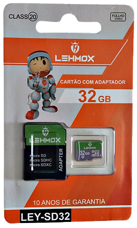 MicroSD Micro SD 32Gb 32 GB Lehmox Cartão Memoria