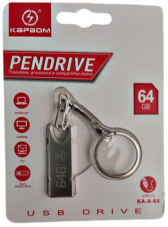 Pen Drive PenDrive 64 GB 64GB Chaveiro Kapbom