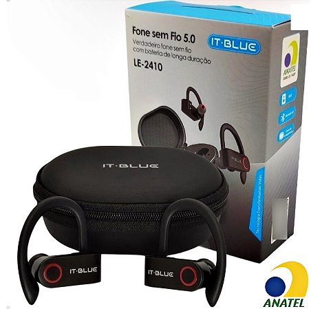 Fone De Ouvido 5.0 It Blue Lelong Gancho Tws Bluetooth Esporte Corrida Ciclismo Anti Queda com Anatel NVD