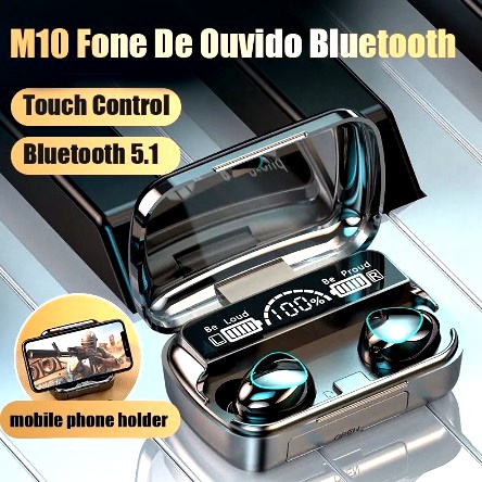 Fone De Ouvido M10 M 10 Função Touch Gamer Bluetooth 5.3 Função Power Bank