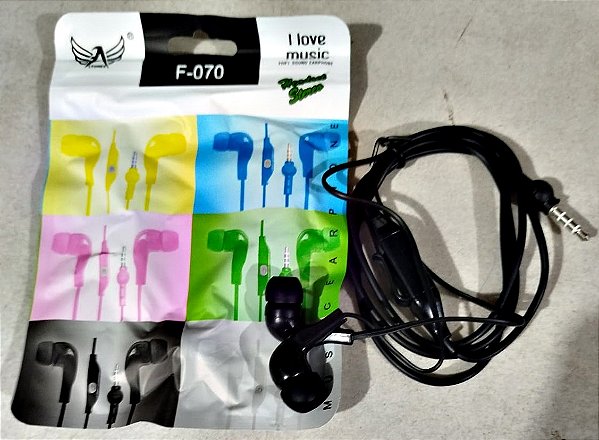 Fone De Ouvido com Microfone com Borrachinha Cores Variadas