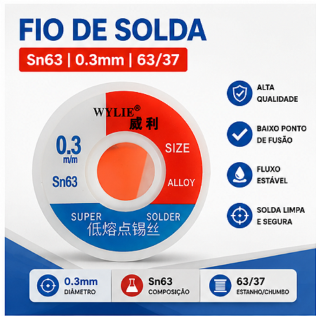 Rolo Estanho De Solda Wylie 0.3mm 43g WY