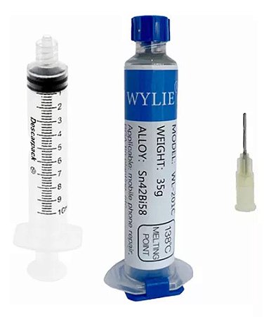 Solda Estanho Em Pasta Seringa 138ºc 35g WYLIE WL 201C