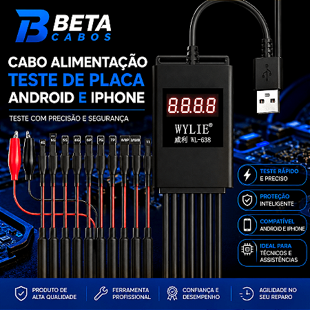 Cabo Power Boot Digital iphone WYLIE WL 638 Pro Iphone 6 ao 15 pro Max WY