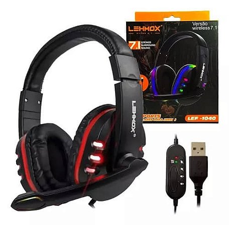 Fone Gamer com Microfone Lehmox P2 com Adaptador Pc Celular Ps3 Ps4 Xbox One NVD