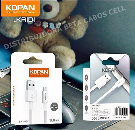 Cabo Kaidi KDPAN V8 Carregamento Rapido