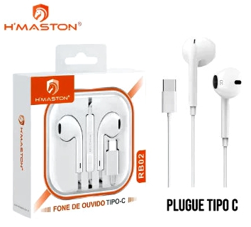 Fone De Ouvido Com Fio Microfone Estéreo Entrada Tipo-c