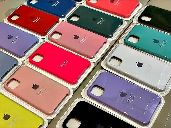 Capa Case Silicone Aveludado Iphone IPhone 11 12 13 14 15 16 Pro Max Com Embalagem CORES CONFORME ESTOQUE