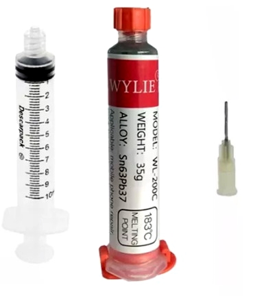 Solda Estanho Em Pasta Seringa 183ºc 35g Wylie Wl-200c