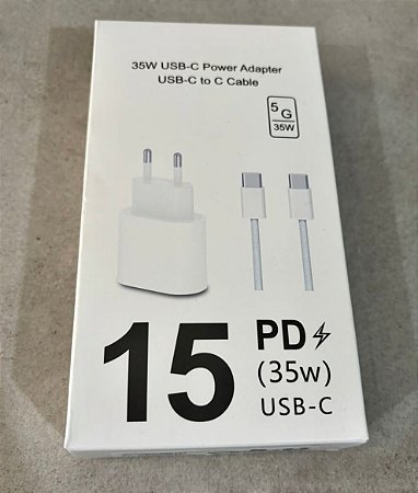 Carregador Turbo Usb-c 35W Tipo C com Tipo c Para iPhone 15 16 17
