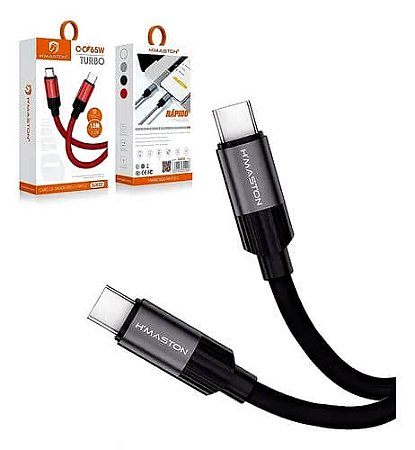 Cabo Carregador Hmaston  Usb Tipo C com Tipo C Rápido Turbo 65w
