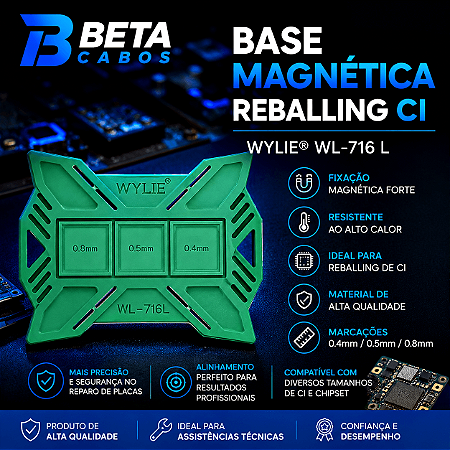 Base Pad Silicone Suporte Magnética Para Reballing Ci Wl 716 Wylie WY