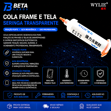 Cola Frame Silicone Seringa Transparente Reparação De Celular WL 675 Wylie