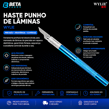 Bisturi Haste Art Knife Punho de Lâminas WYLIE 306