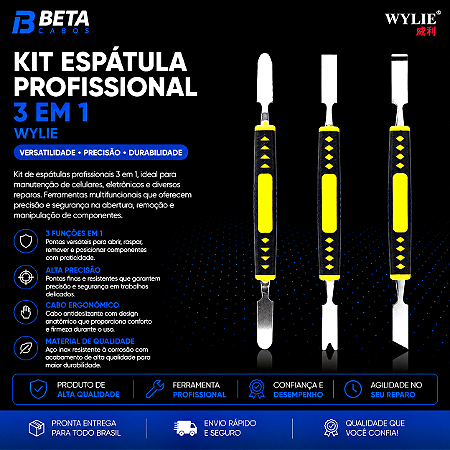 Kit Espatula Profissional 3 Em 1 663