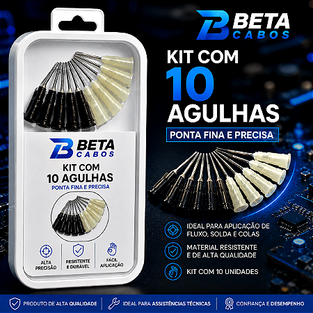 Agulha Curta para Seringa para Aplicação Fluxo Pasta Uv Cola Com 10 unidades Wylie WL- 426