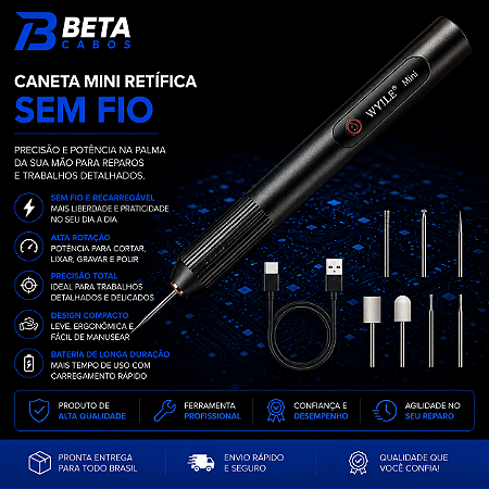Caneta Mini Retífica Sem Fio WYLIE 855 Frequência 60hz Potência 10 W