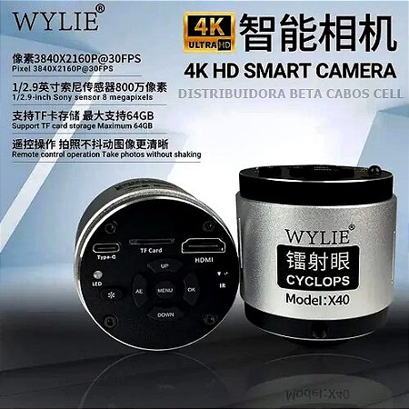 Camera 4K Para Microscópio Trinocular WYLIE X40