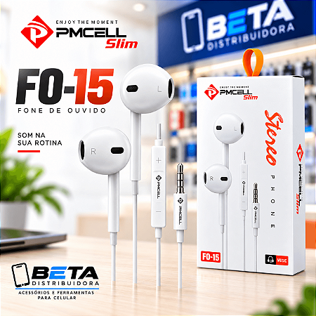 Fones De Ouvido Com Microfone Pmcell Fo-15 FO 15 NVD